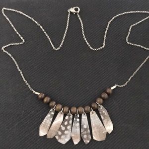 Color by Amber- speckled feather necklace